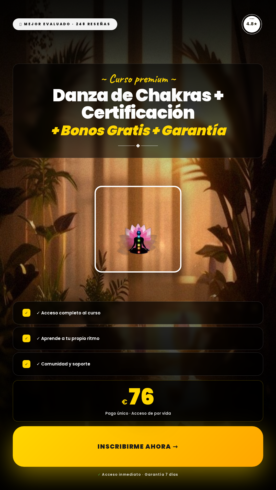 Danza de Chakras + Certificación + Bonos Gratis + Garantía